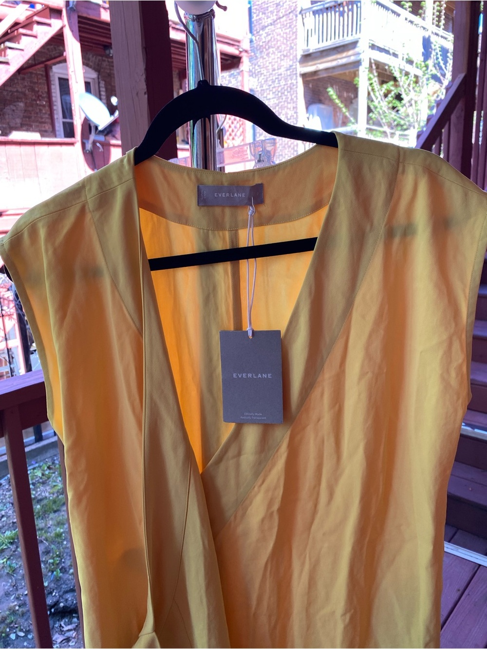 Everlane Yellow Sleeveless V-Neck Dress - Picture 5 of 10